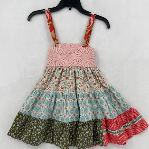 Matilda Jane Pink Blue Smocked Tiered Sundress - Picture 2 of 3